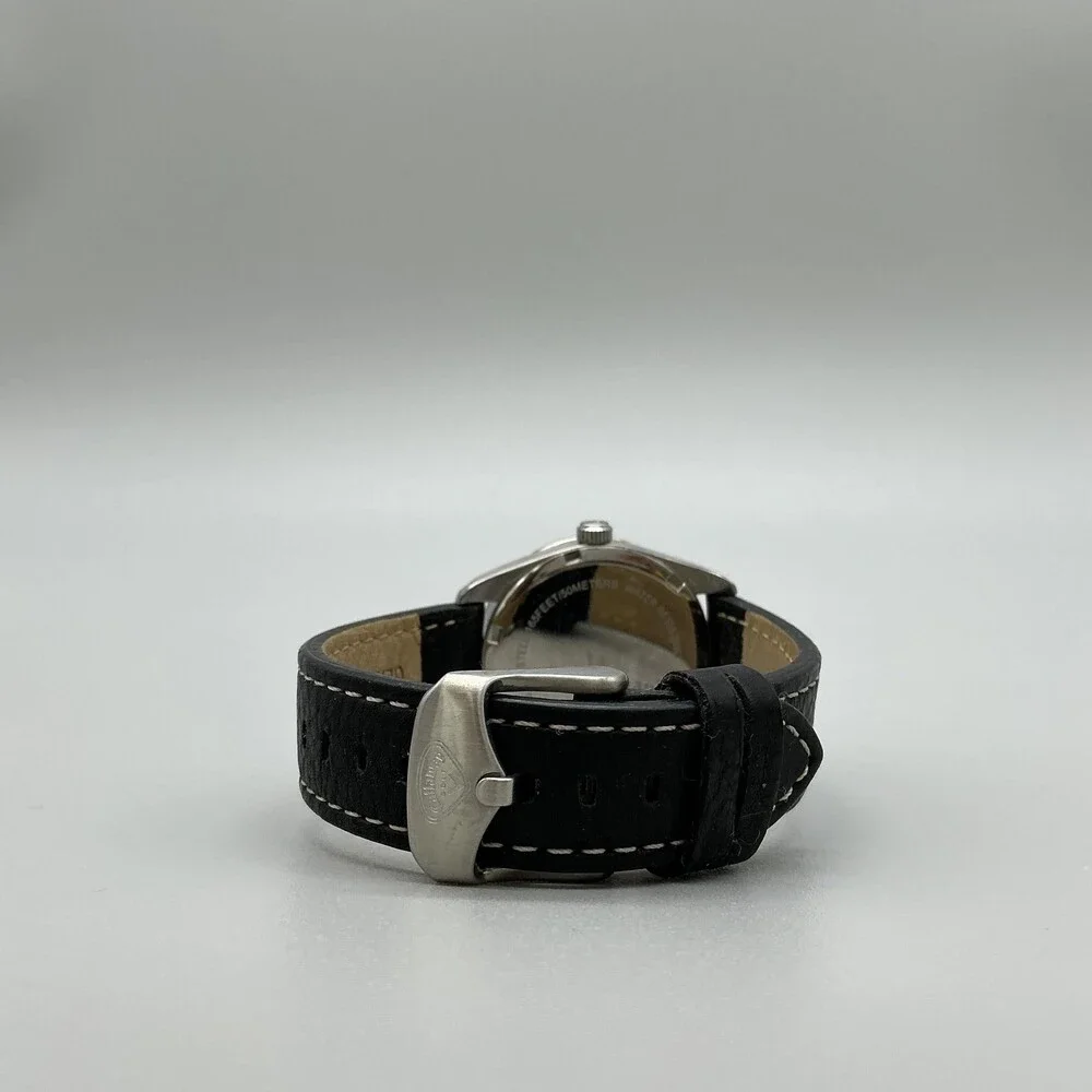 Callaway Golf Unisex Watch 33mm Silver Dial Black Leather Date 50m New Battery